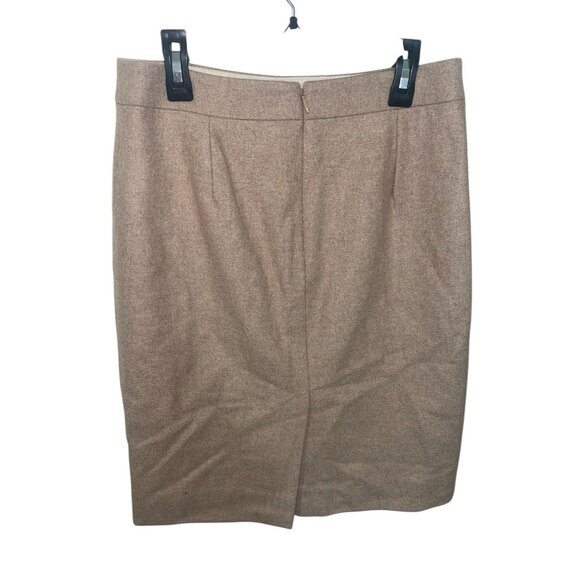 J CREW Women's Size 0 Pencil Skirt in Double-Serge Wool Blend Beige/Tan - Picture 2 of 11